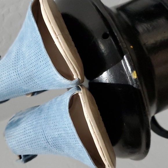 ECCO SHAPE 35 BLOCK SLINGBACK HEELED SANDALS LIGHT BLUE OPEN TOE - Picture 6 of 11